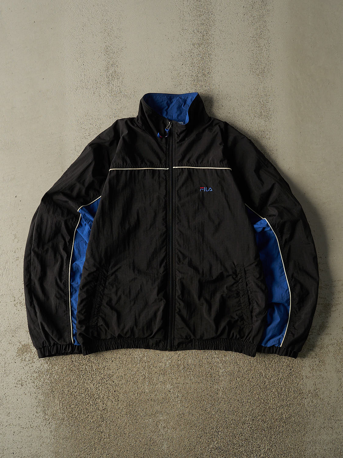 Vintage 90s Black Fila Windbreaker Jacket (M/L)