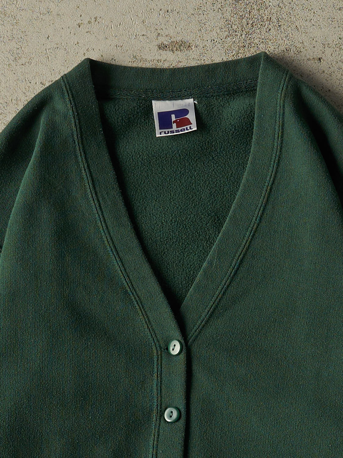 Vintage 90s Green Russell Athletic Cardigan Sweater (S)
