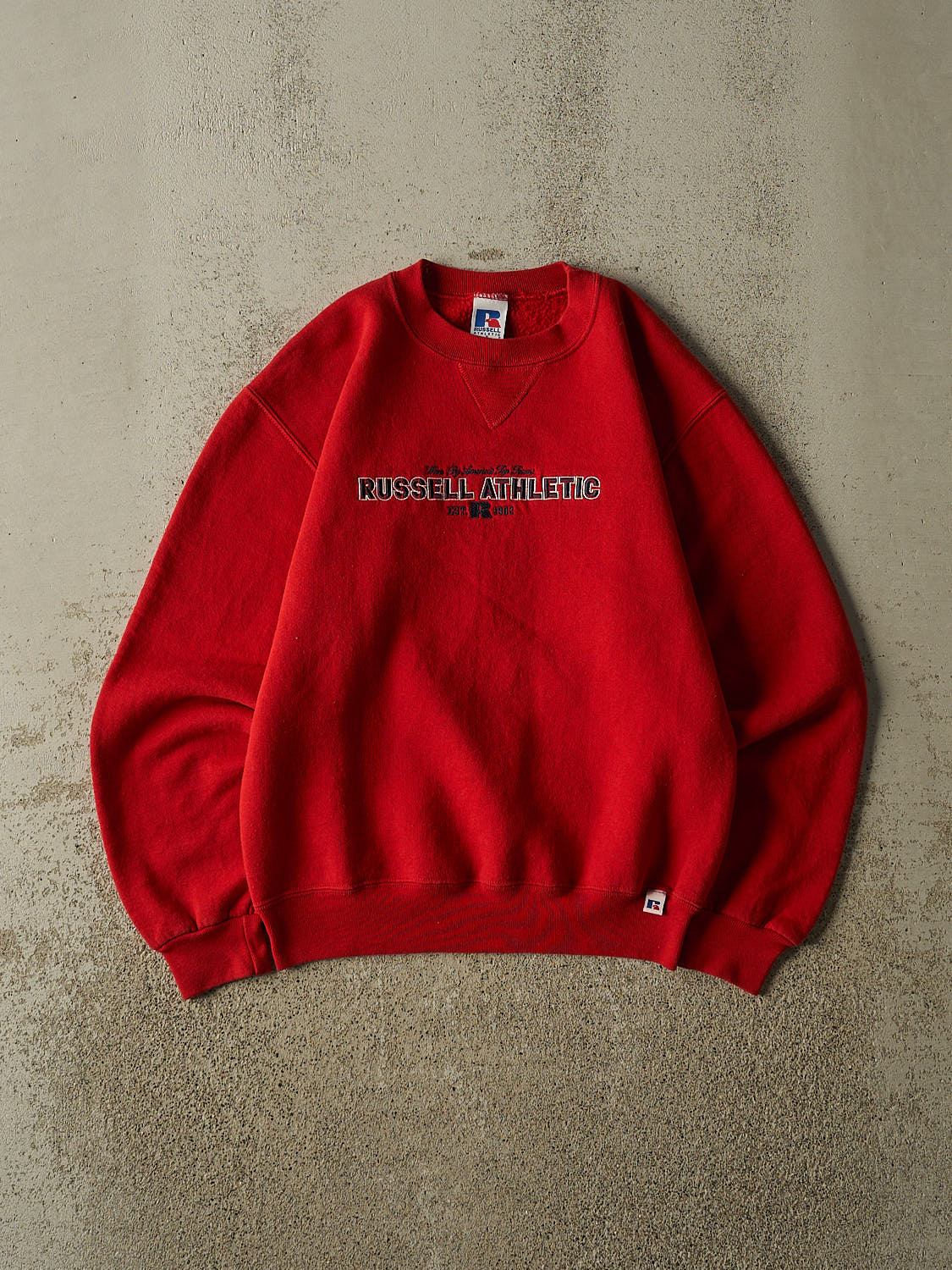 Vintage 90s Red Russell Athletic Embroidered Crewneck (S)