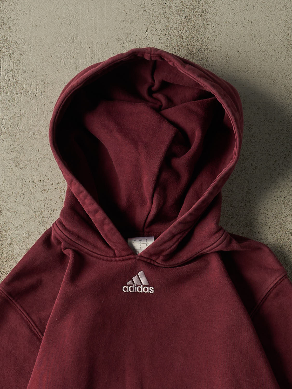 Vintage Y2K Burgundy Adidas Embroidered Hoodie (M)