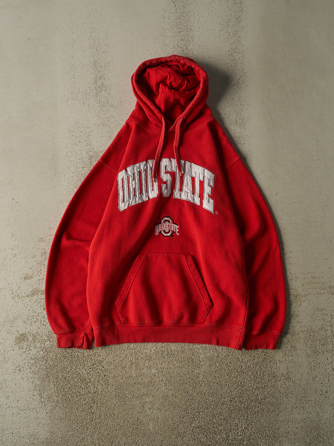 Vintage Y2K Red Ohio State University Embroidered Hoodie (L/XL)