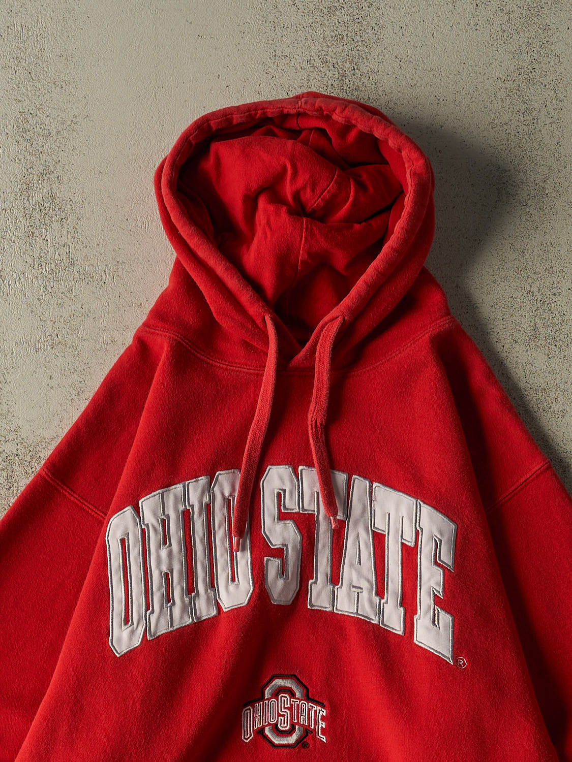 Vintage Y2K Red Ohio State University Embroidered Hoodie (L/XL)