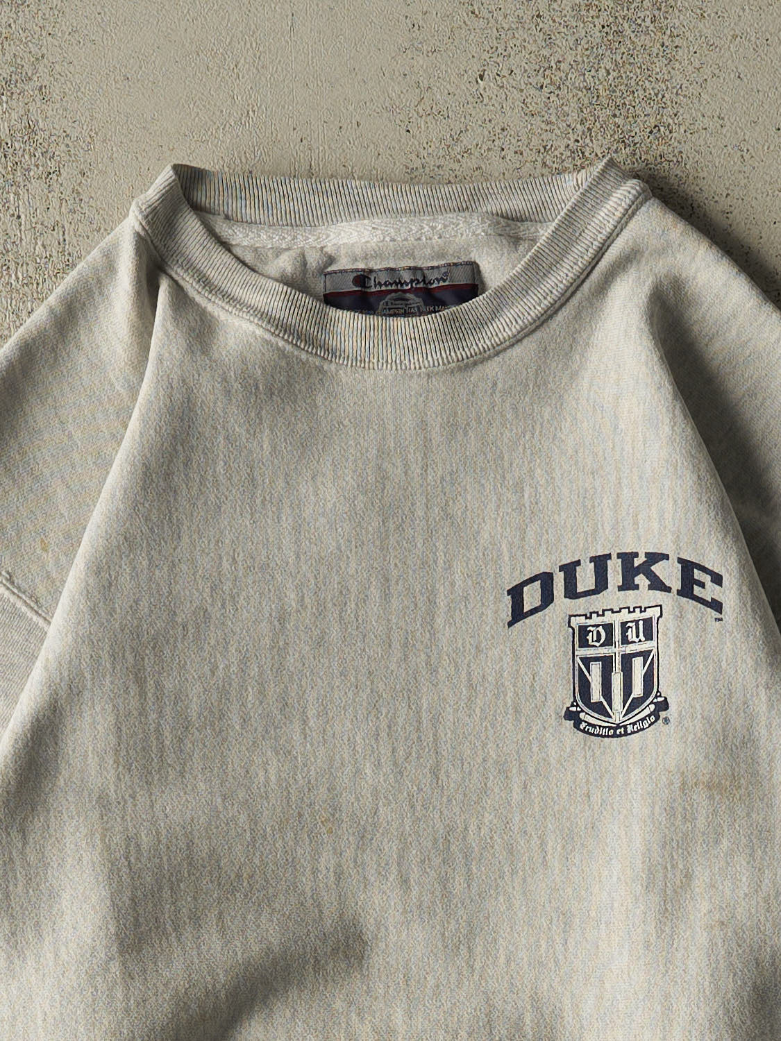 Vintage 90s Grey Champion Reverse Weave Duke University Crewneck (L/XL)