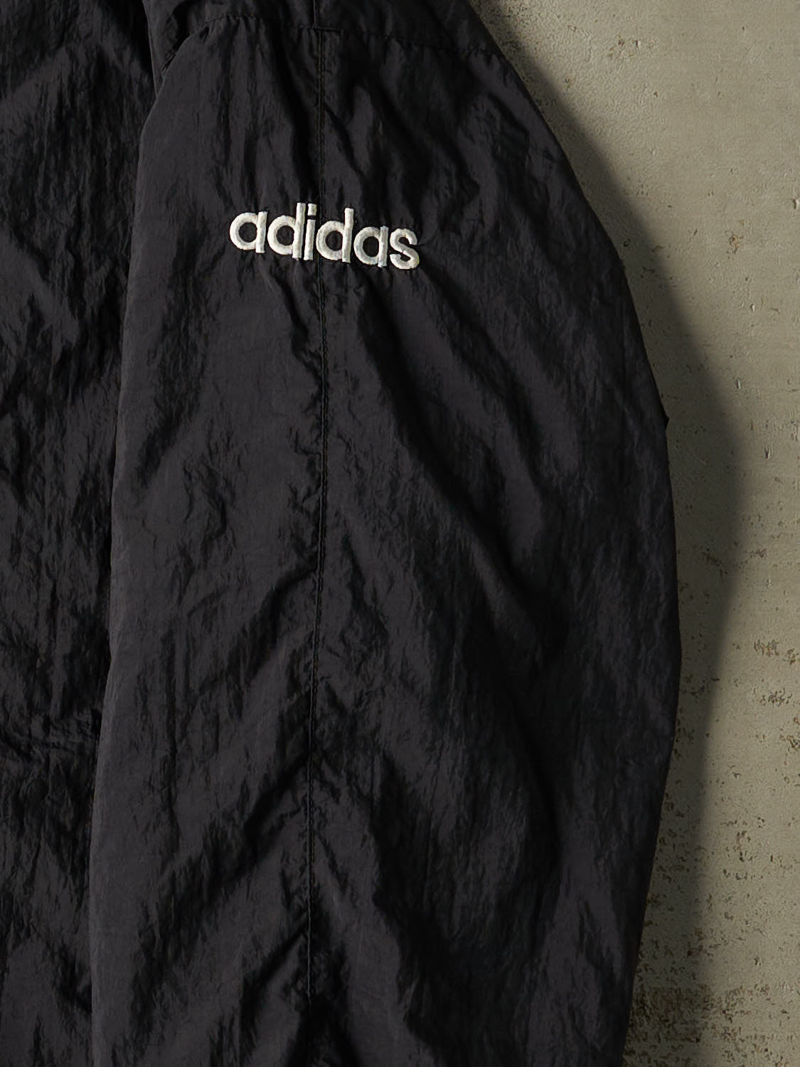 Vintage 90s Black Adidas Windbreaker Jacket (M)