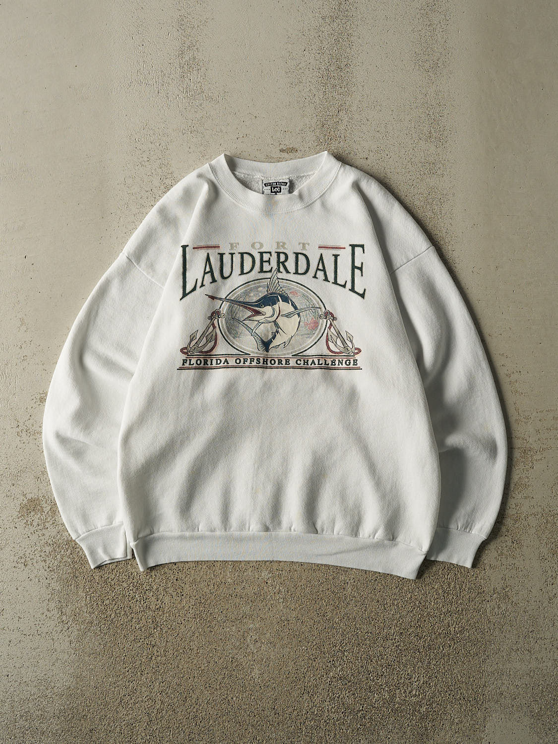 Vintage 90s White Fort Lauderdale FL Crewneck (XL)