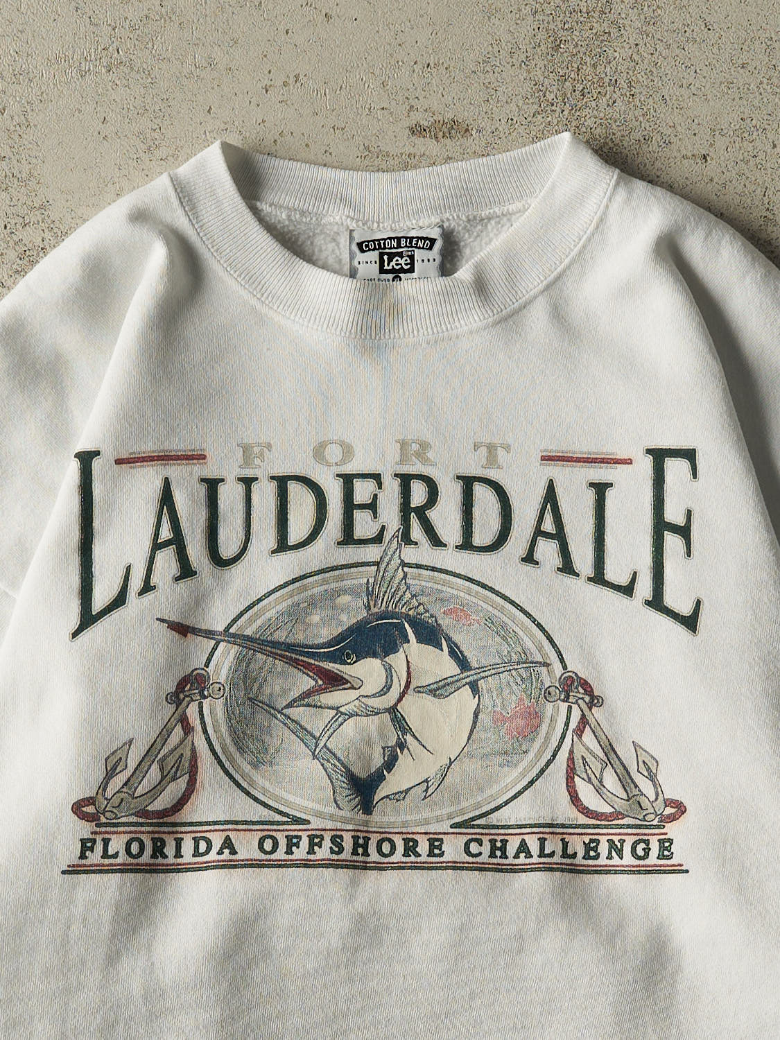 Vintage 90s White Fort Lauderdale FL Crewneck (XL)