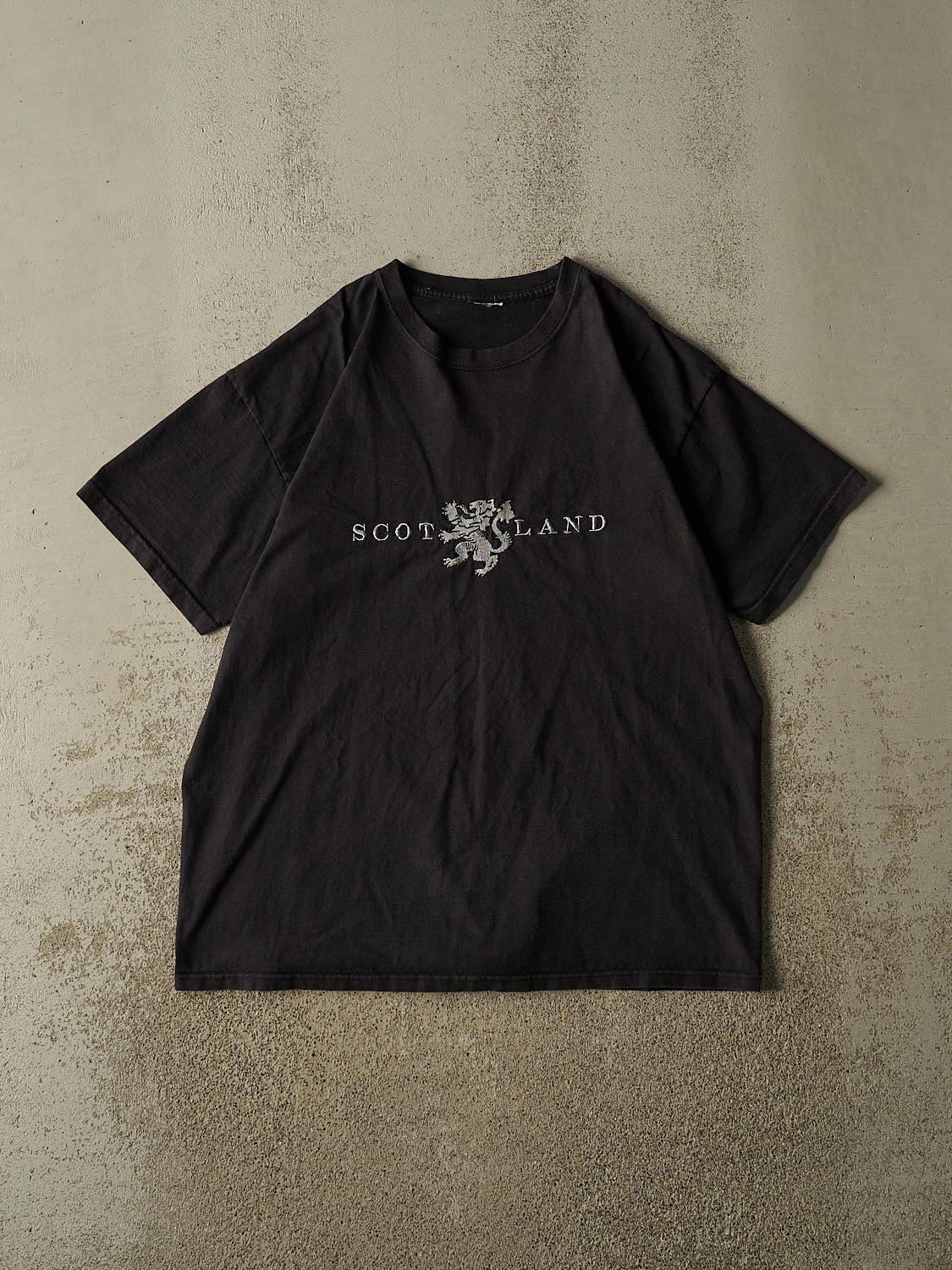 Vintage 90s Black Scotland Embroidered Tee (L/XL)
