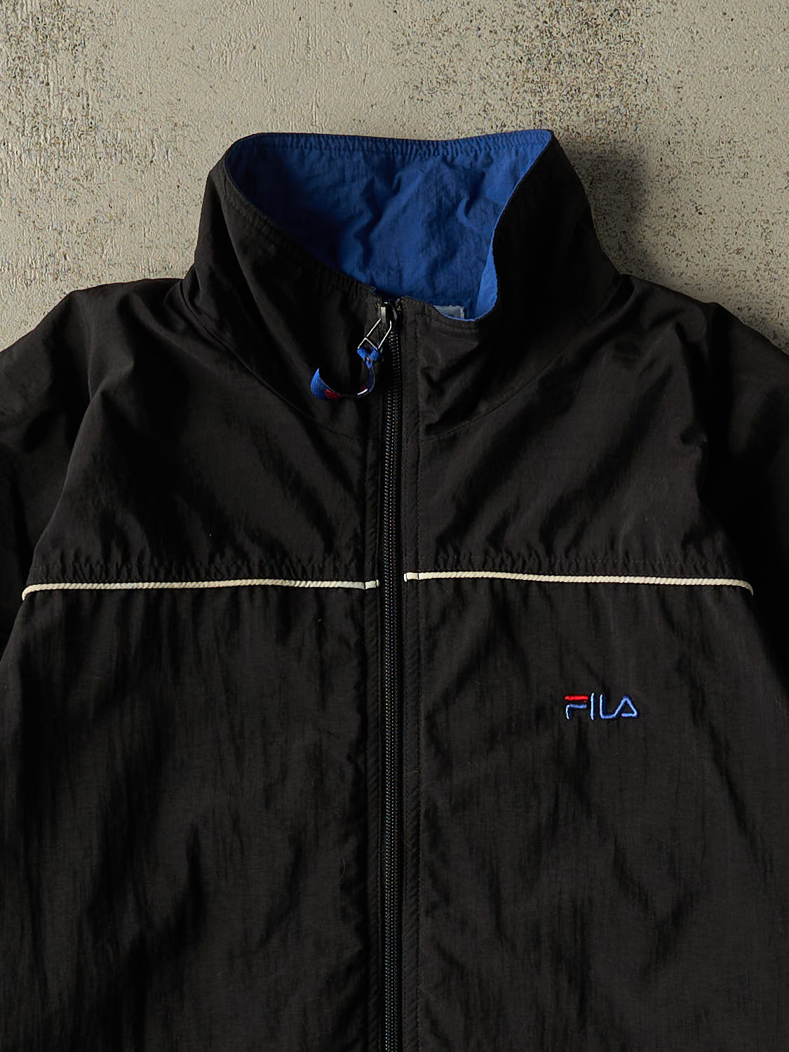 Vintage 90s Black Fila Windbreaker Jacket (M/L)