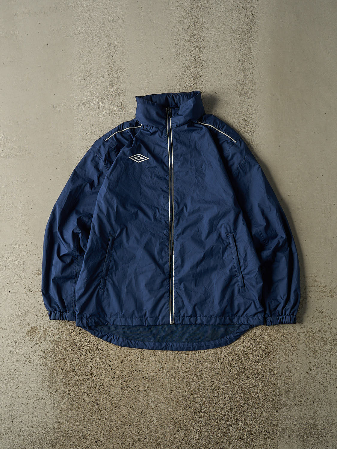 Vintage Y2K Navy Blue Umbro Windbreaker Jacket (L/XL)