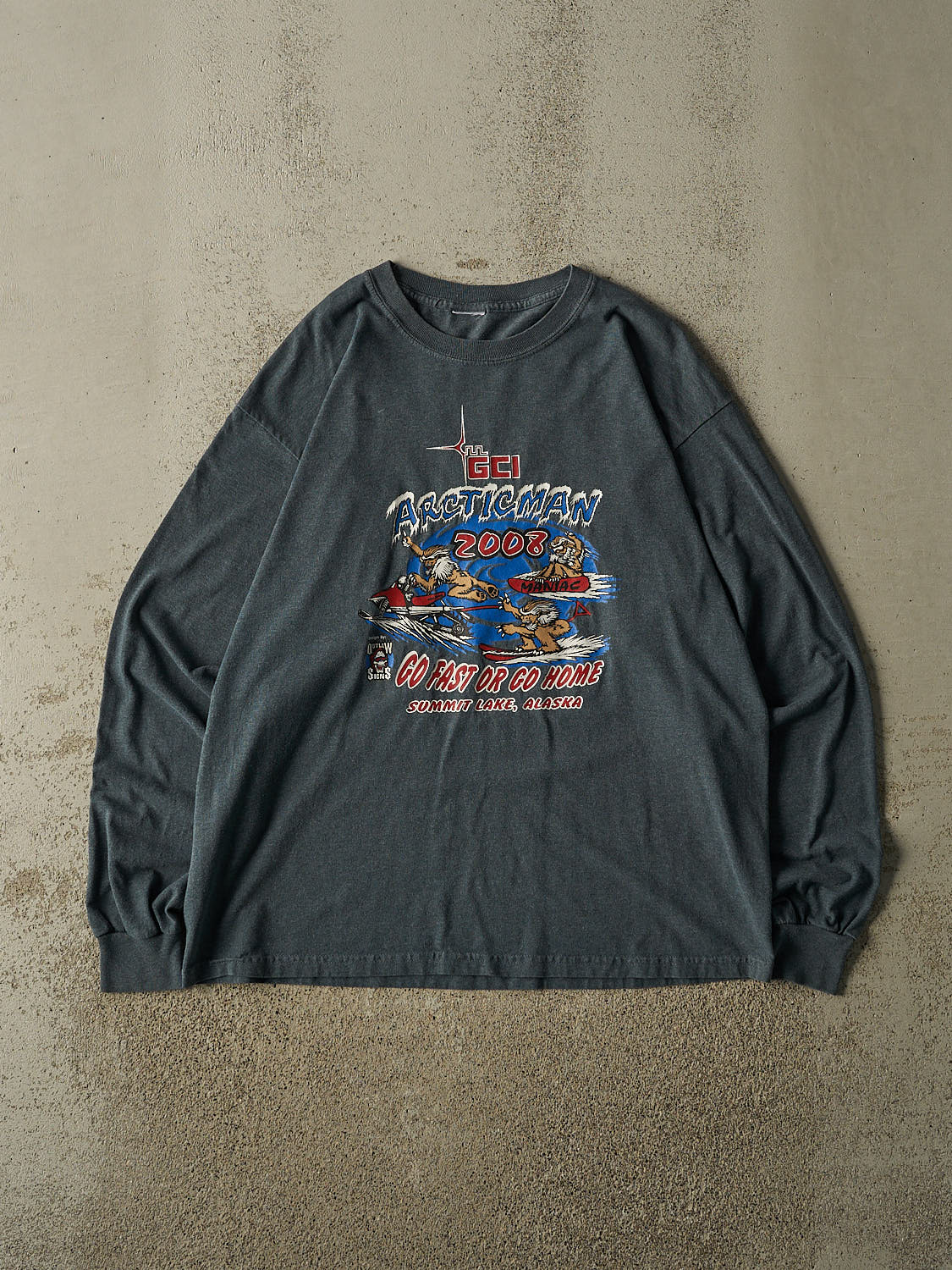 Vintage 08' Charcoal Grey Arctic Man Long Sleeve (L/XL)