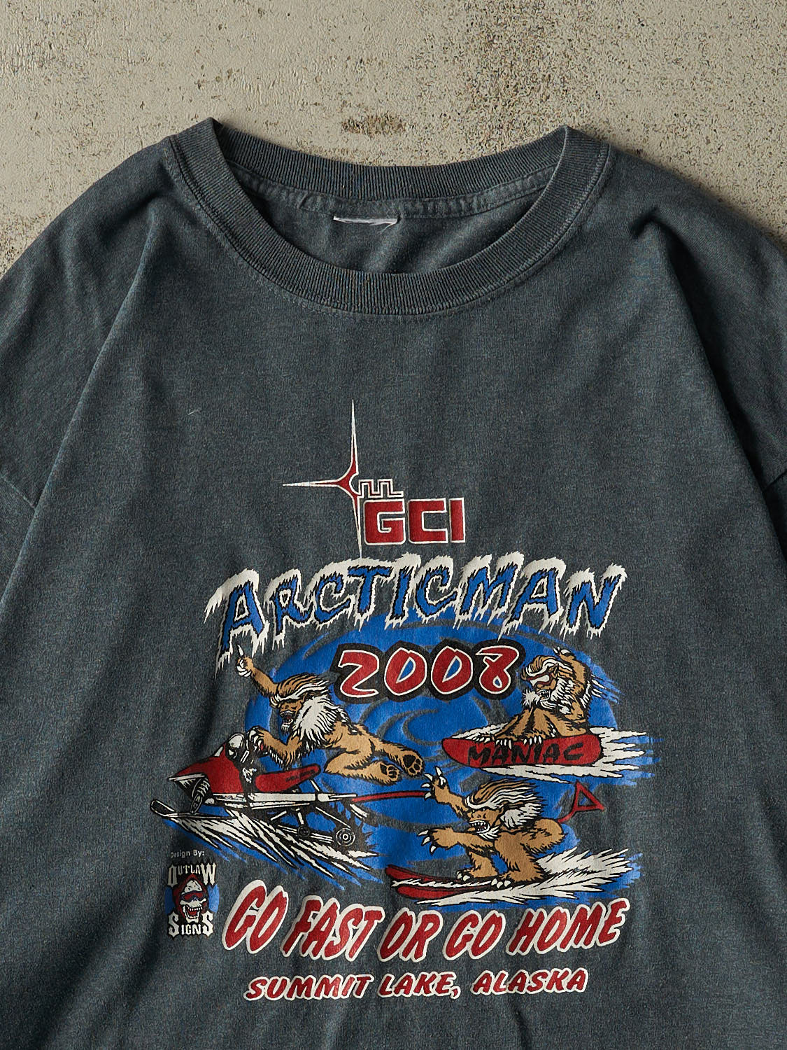 Vintage 08' Charcoal Grey Arctic Man Long Sleeve (L/XL)