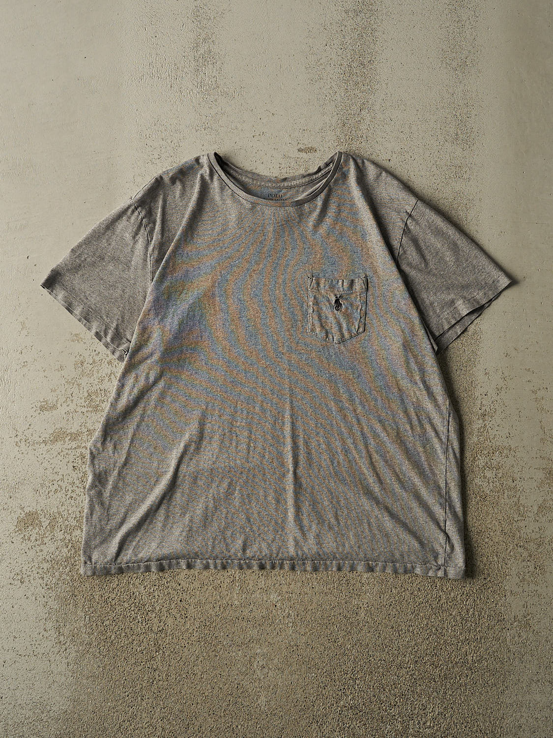 Vintage Y2K Grey Polo Embroidered Pocket Tee (L/XL)