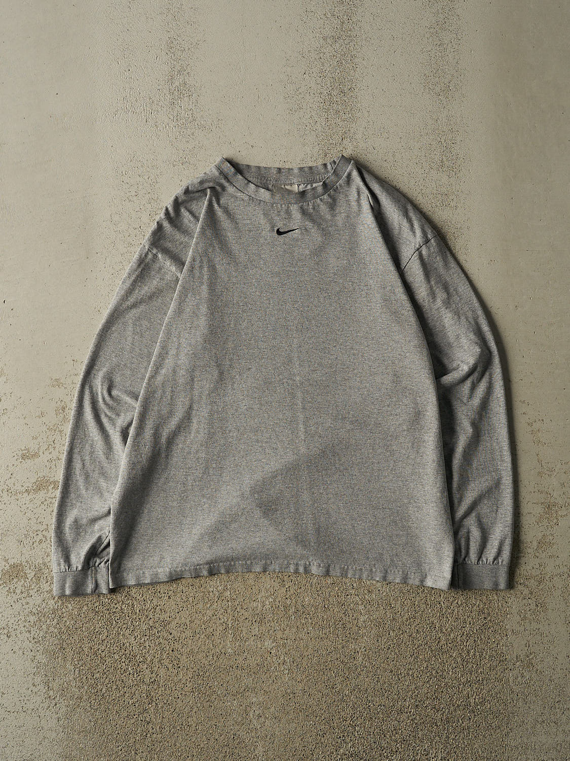 Vintage Y2K Grey Nike Embroidered Long Sleeve (M/L)