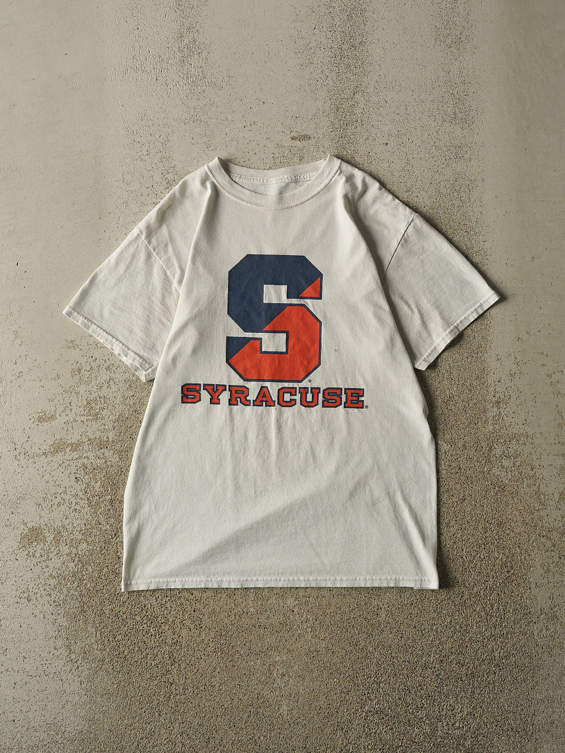 Vintage Y2K White Syracuse University Tee (S/M)