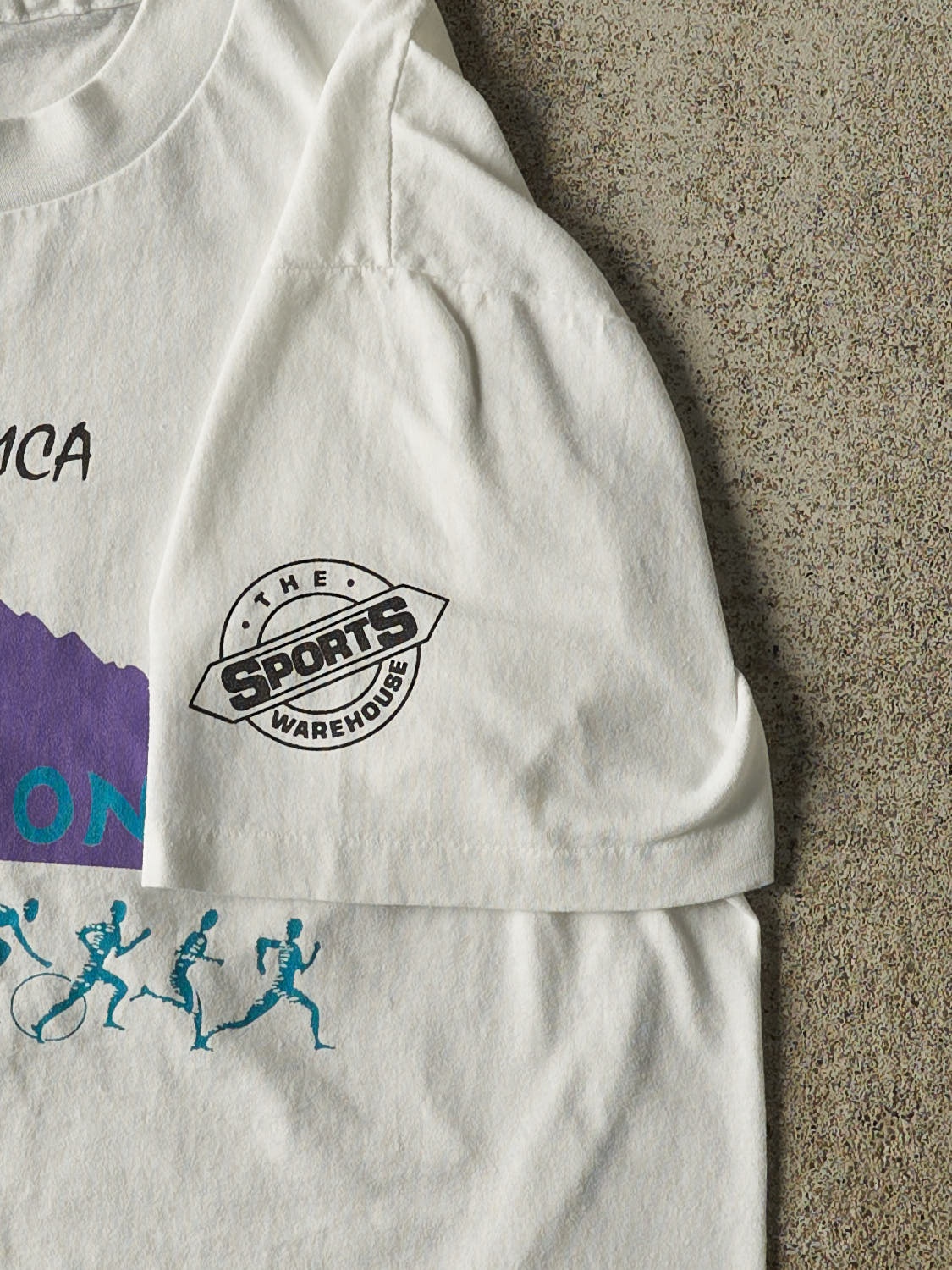 Vintage 94' White YMCA Duathlon Single Stitch Tee (M)