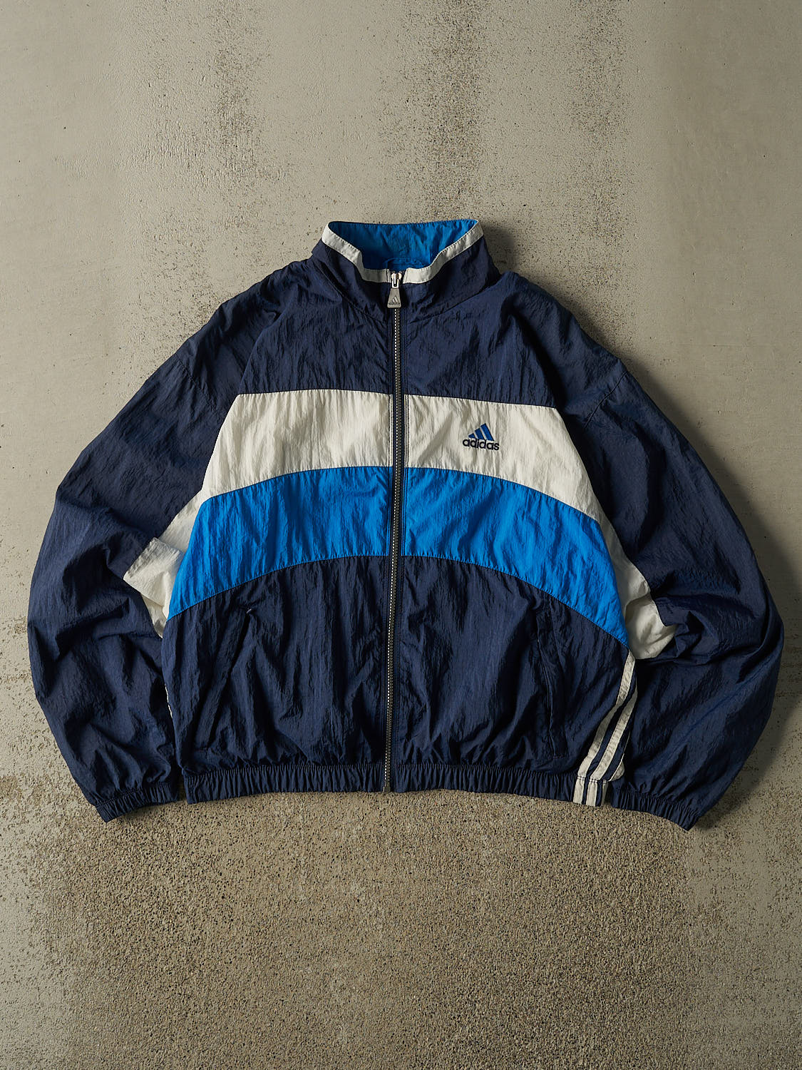 Vintage 90s Navy Blue Adidas Windbreaker Jacket (S/M)