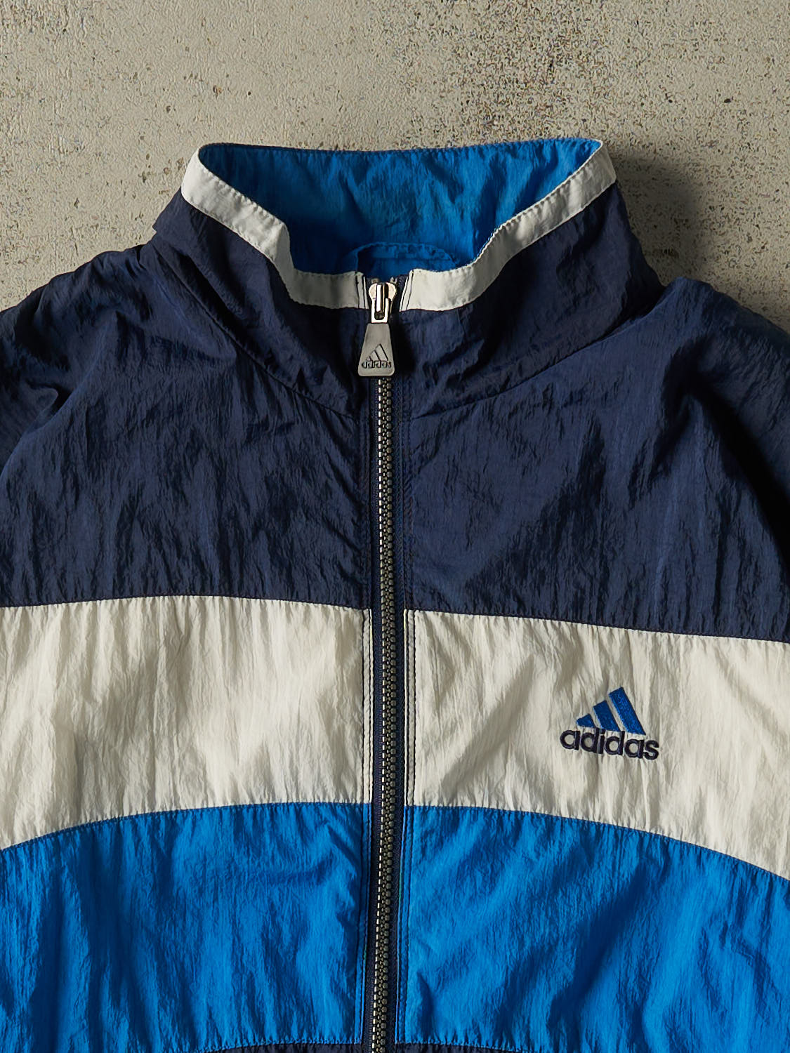 Vintage 90s Navy Blue Adidas Windbreaker Jacket (S/M)