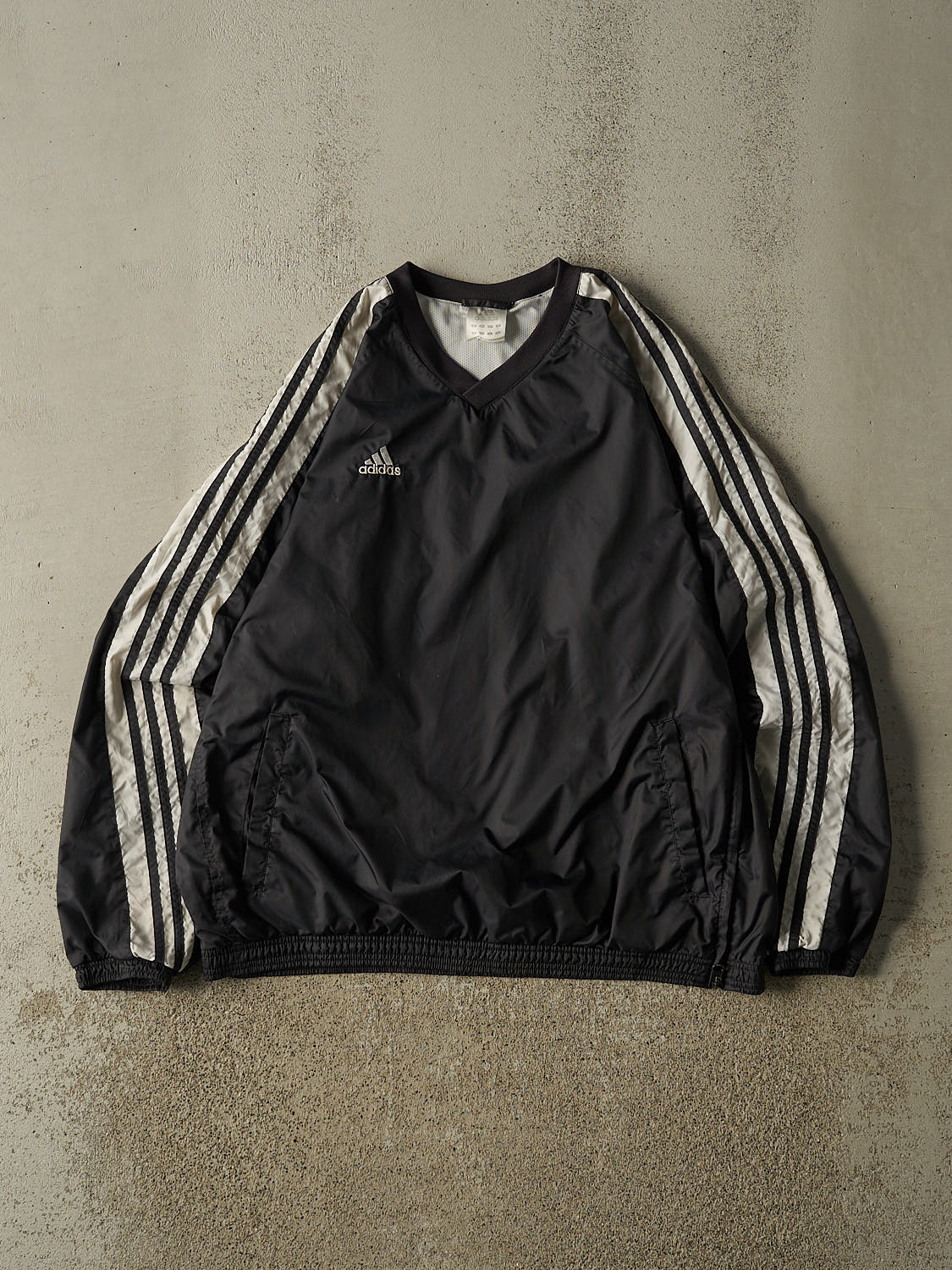 Vintage Y2K Black Adidas Pull Over Windbreaker Jacket (L)