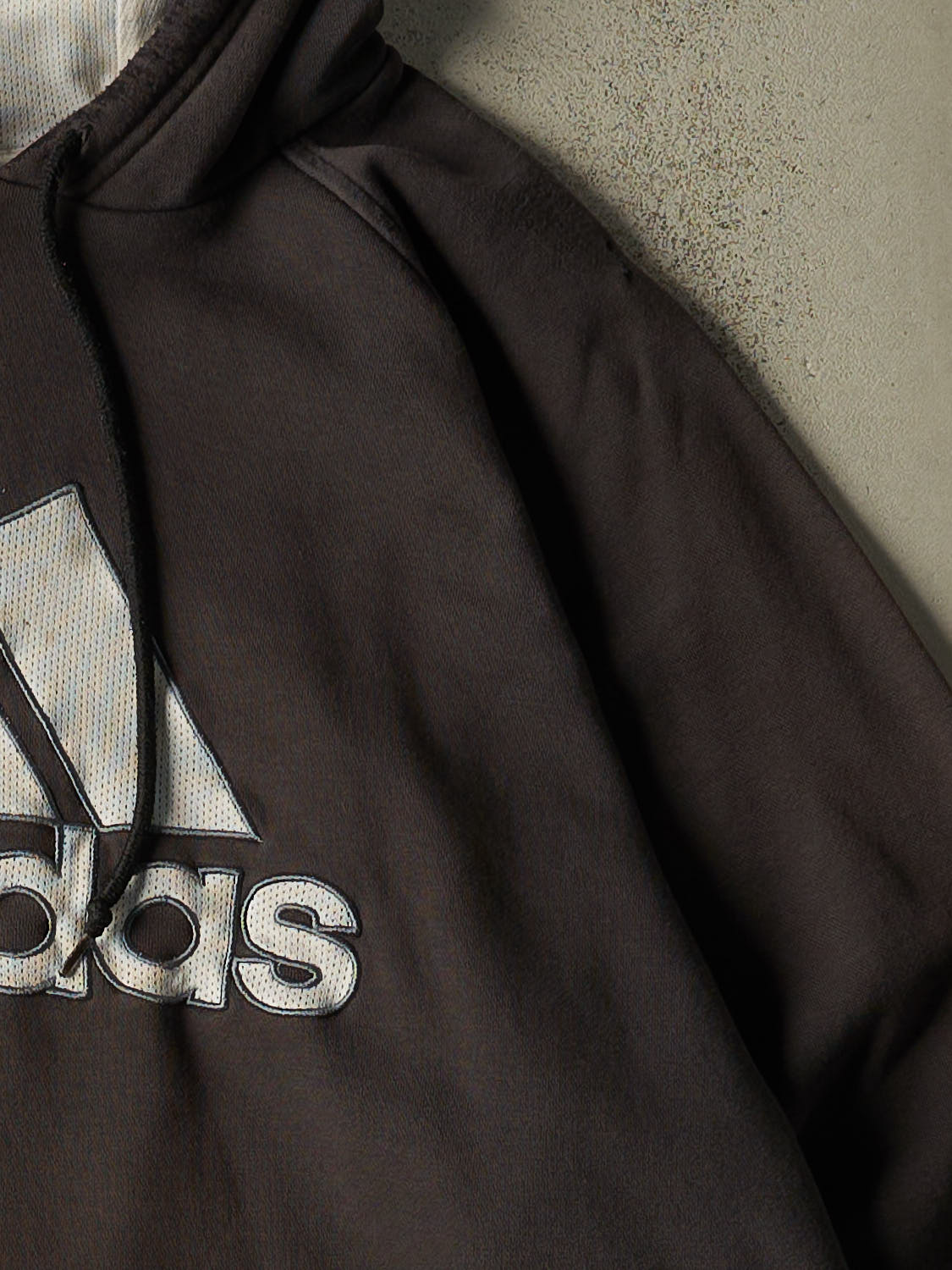 Vintage Y2K Faded Black Adidas Embroidered Hoodie (XXL)