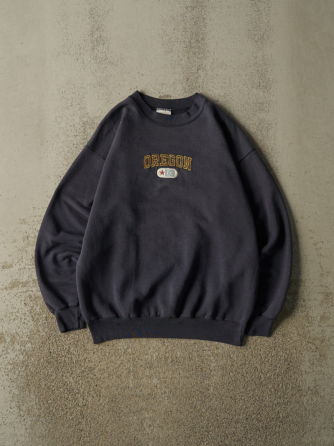 Vintage Y2K Navy Blue Oregon Embroidered Crewneck (S/M)