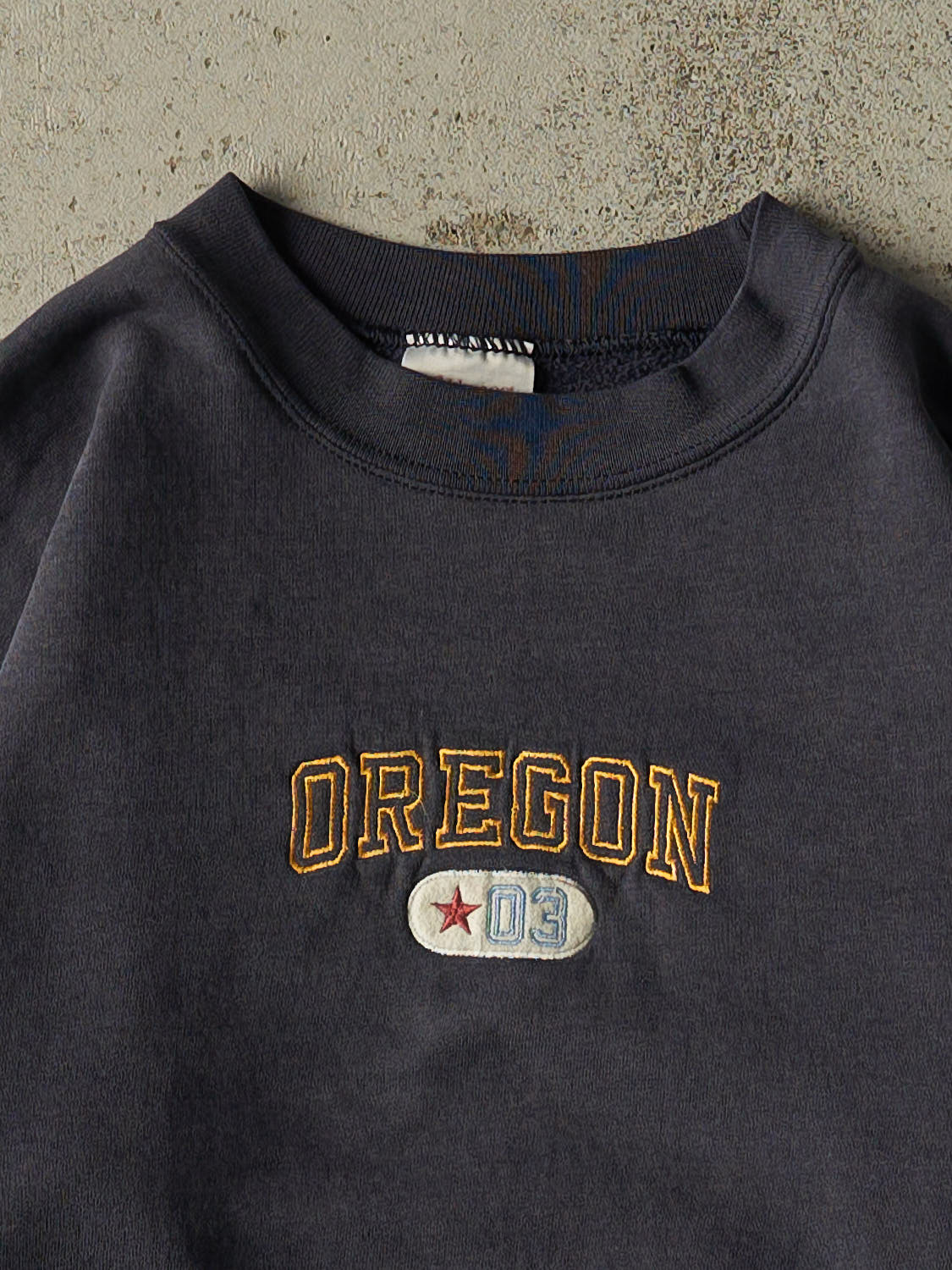 Vintage Y2K Navy Blue Oregon Embroidered Crewneck (S/M)