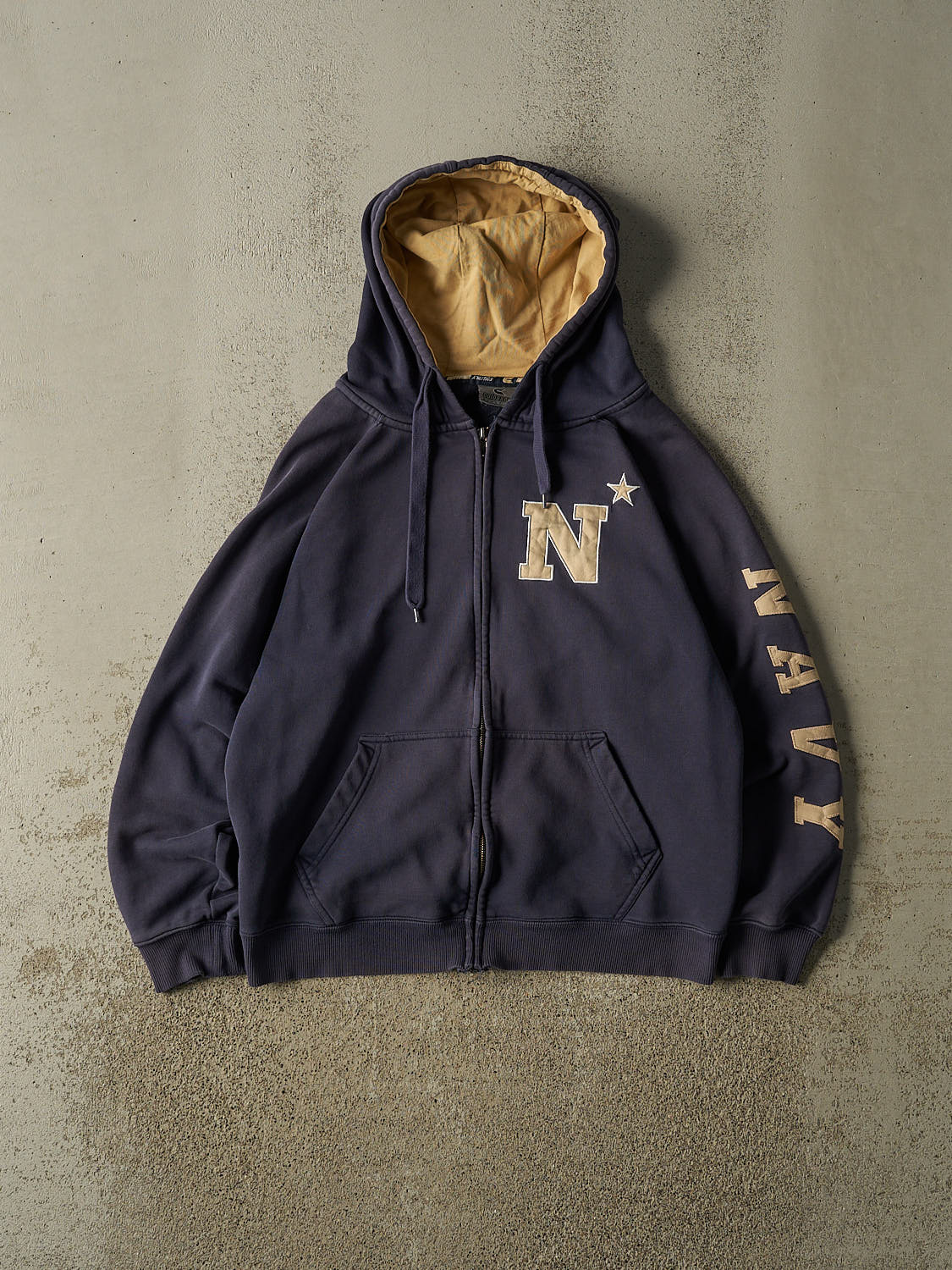 Vintage Y2K Navy Blue US Navy Zip Up Hoodie (M/L)
