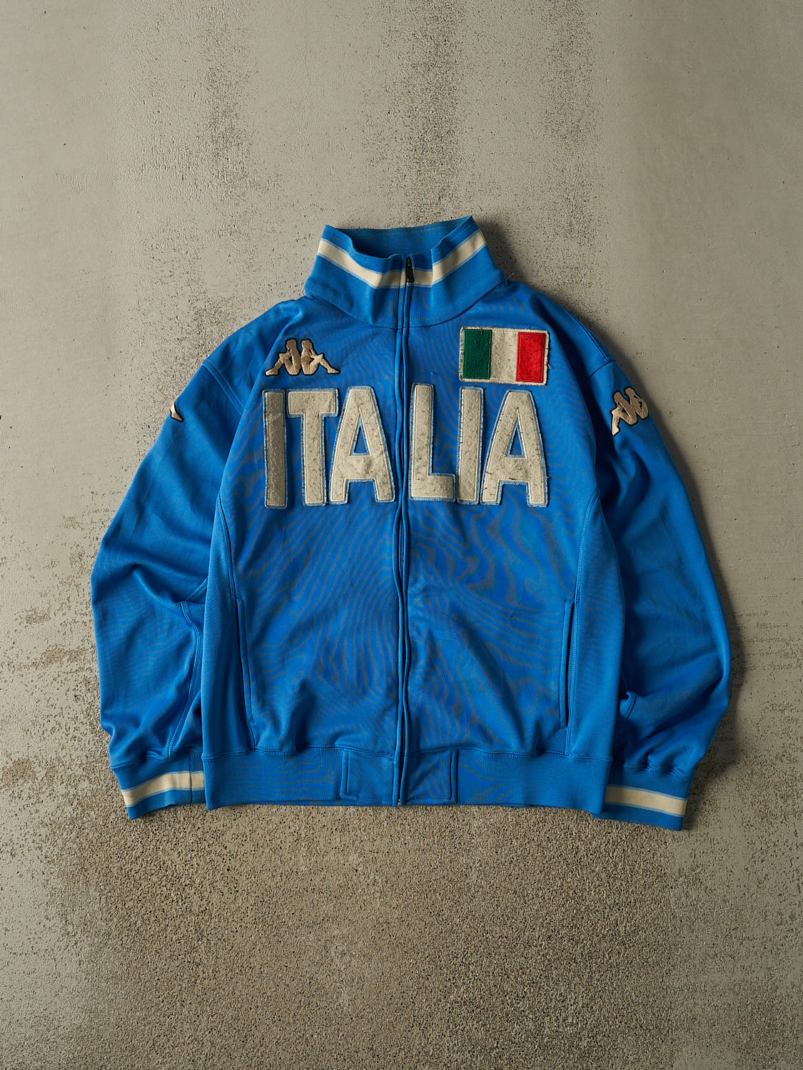 Vintage Y2K Blue Kappa Italia Embroidered Track Sweater (M/L)