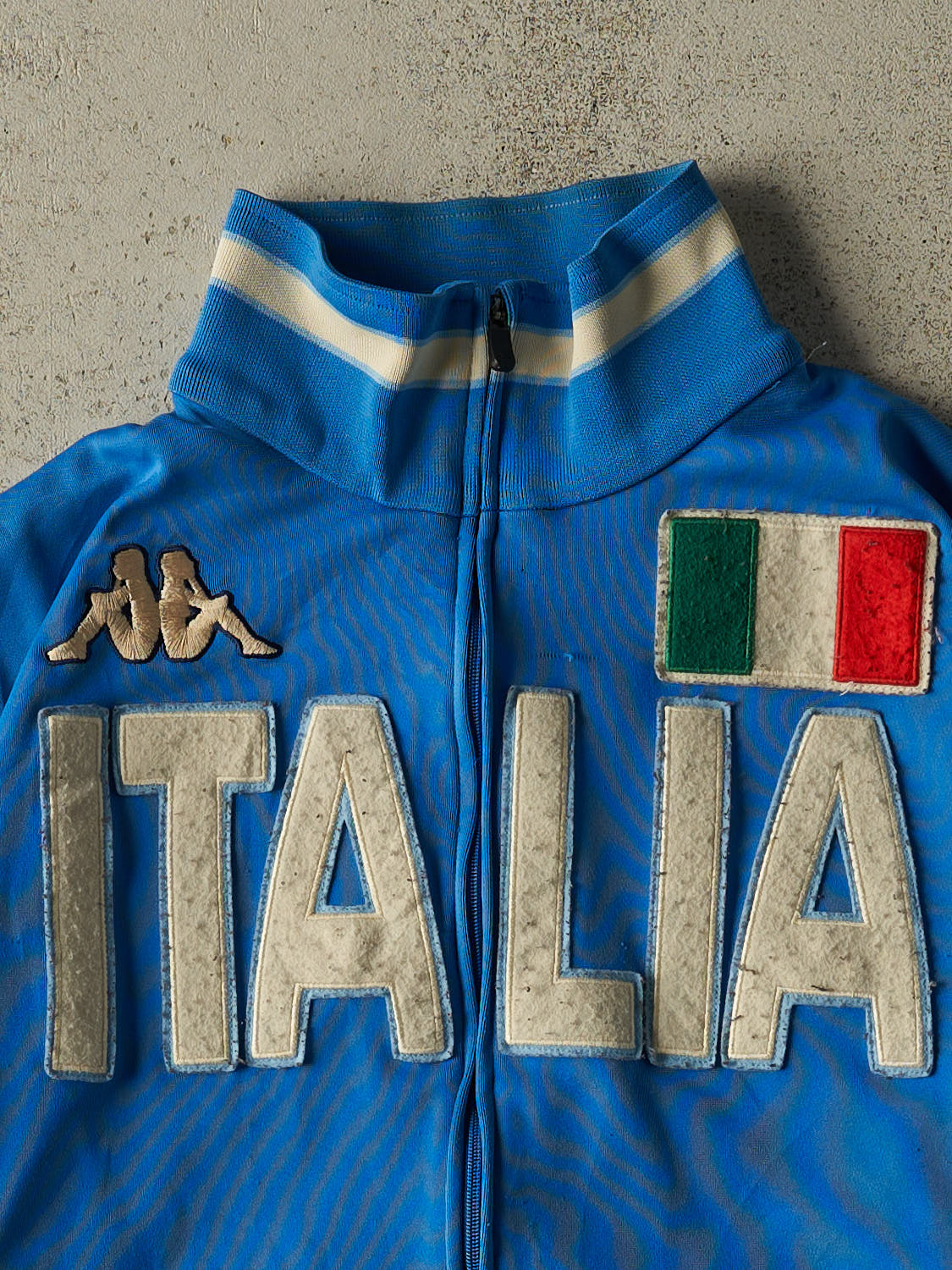 Vintage Y2K Blue Kappa Italia Embroidered Track Sweater (M/L)