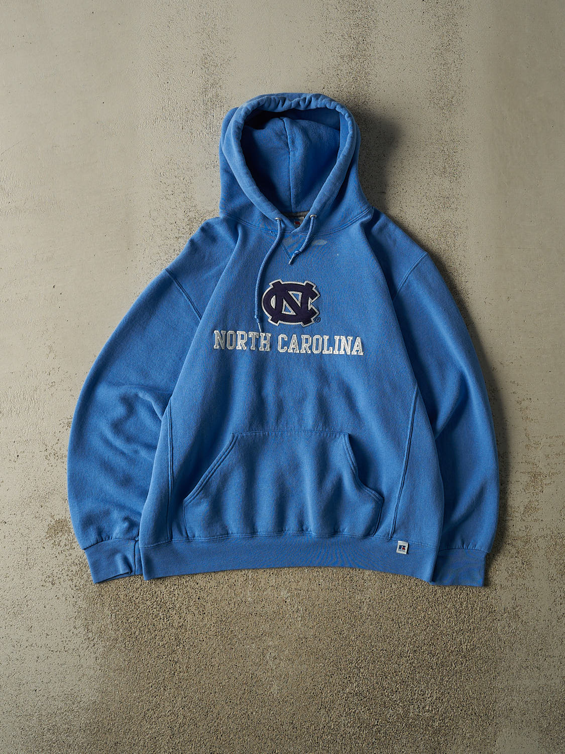 Vintage Y2K Blue Russell Athletic University of North Carolina Hoodie (L/XL)