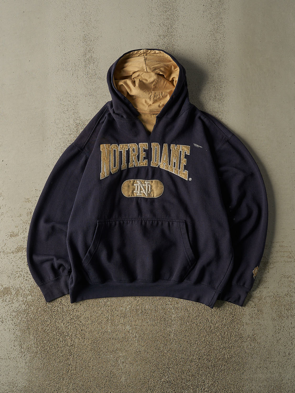 Vintage Y2K Navy Blue University of Notre Dame Hoodie (L/XL)