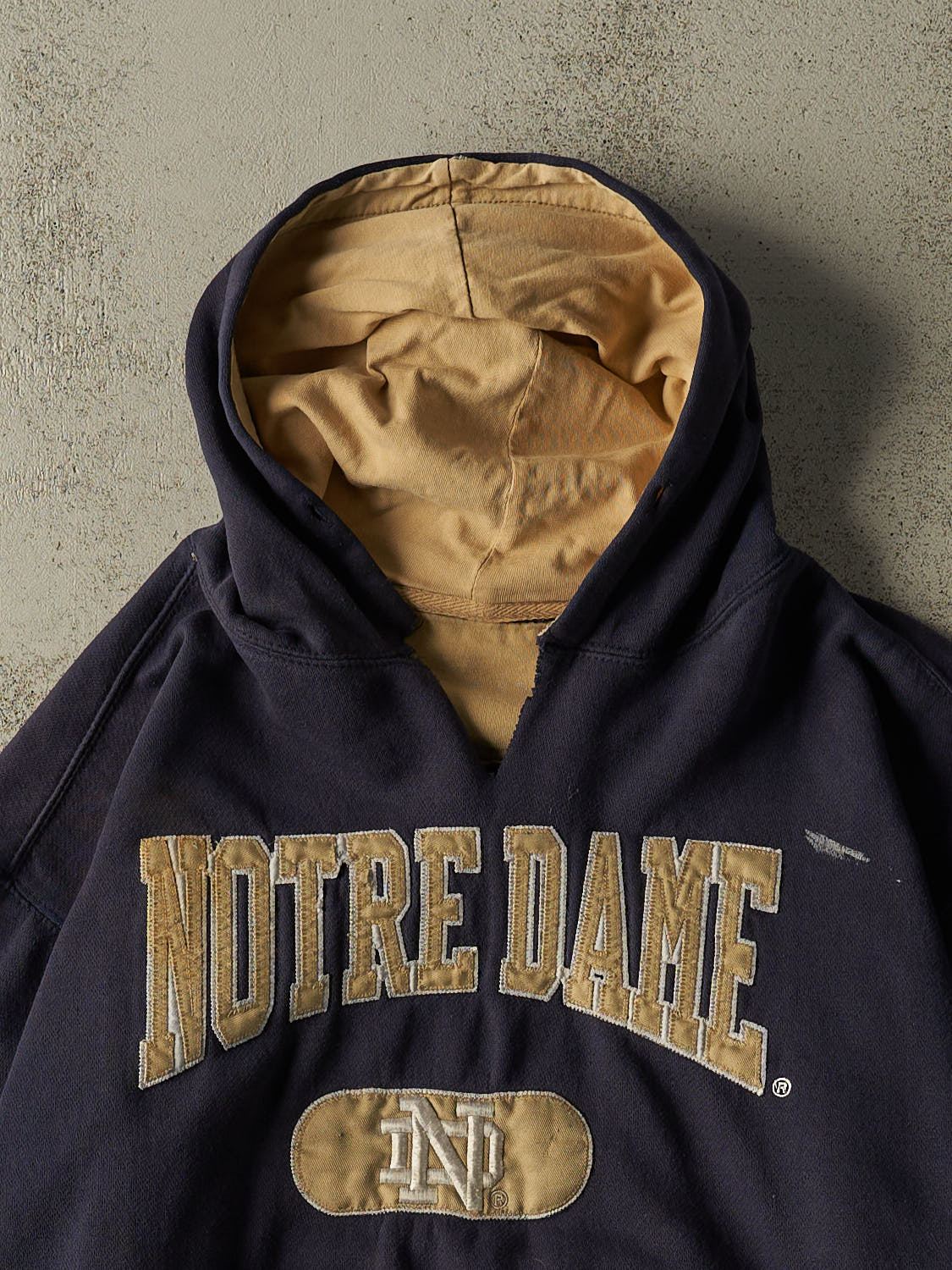 Vintage Y2K Navy Blue University of Notre Dame Hoodie (L/XL)