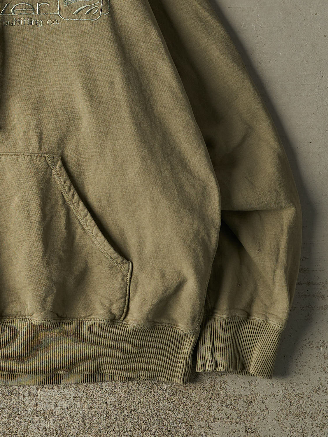 Vintage Y2K Washed Green Wind River Embroidered Hoodie (XL/XXL)