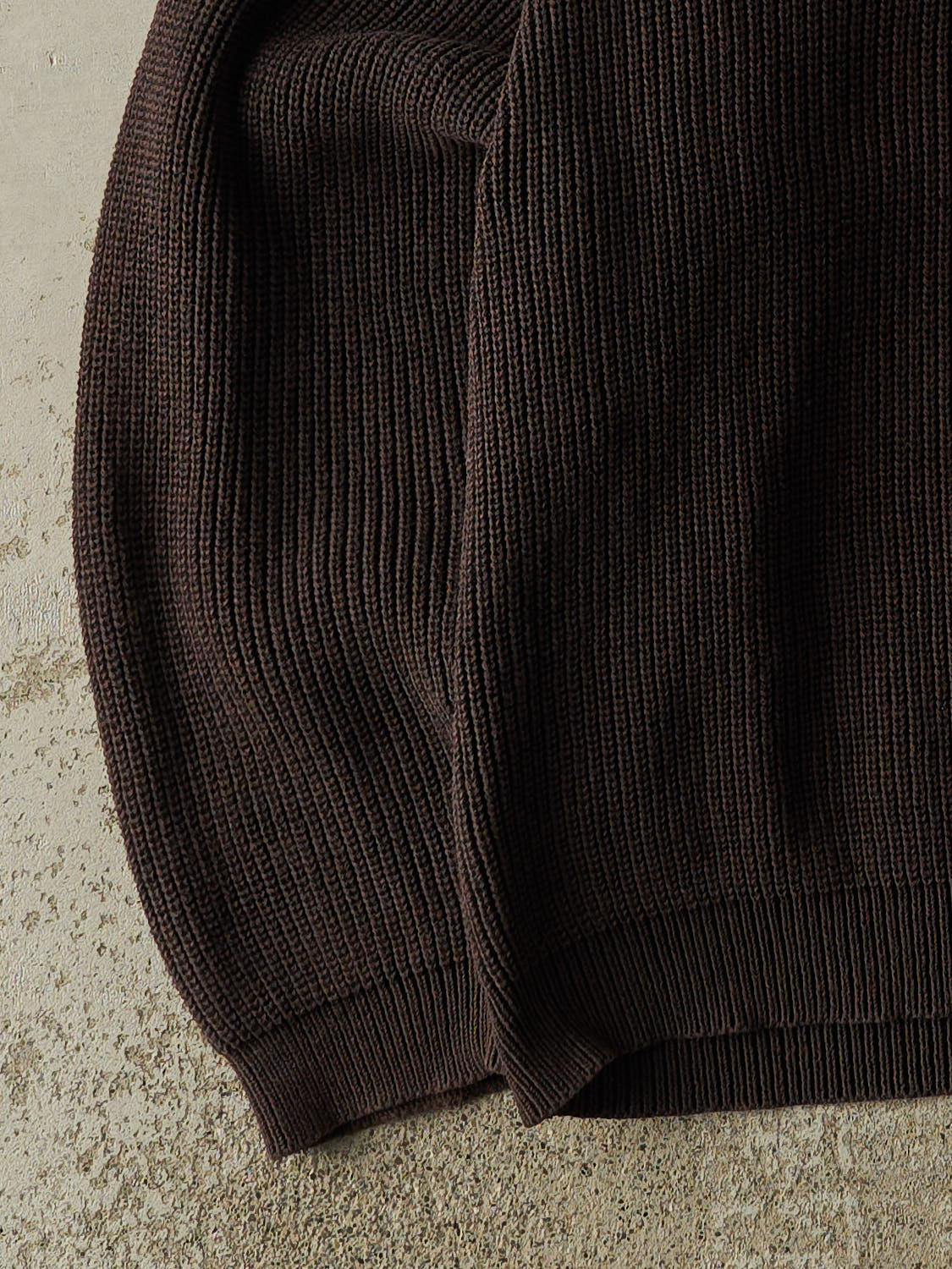 Vintage 90s Brown Quarter Button Knit (L/XL)