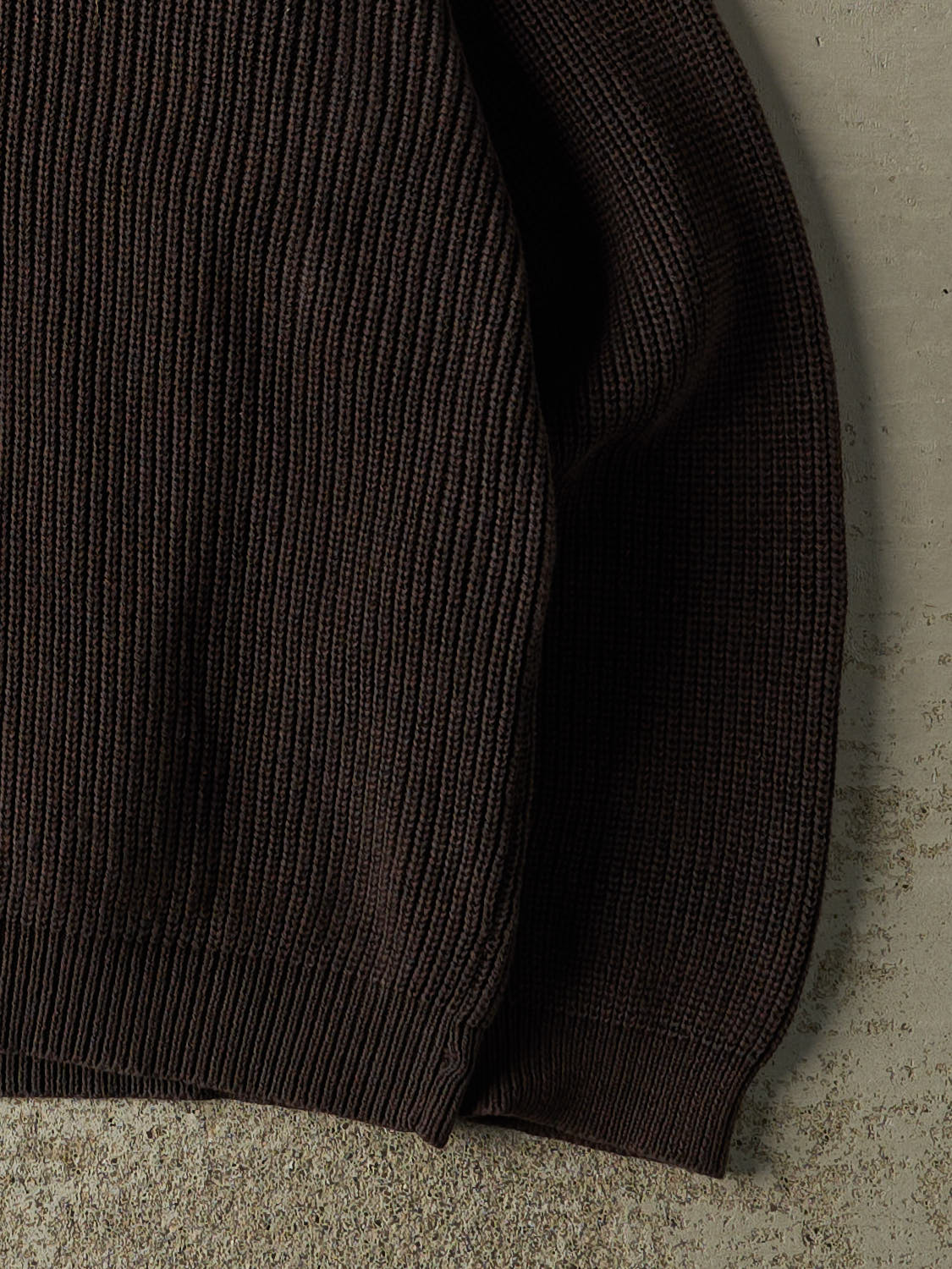 Vintage 90s Brown Quarter Button Knit (L/XL)