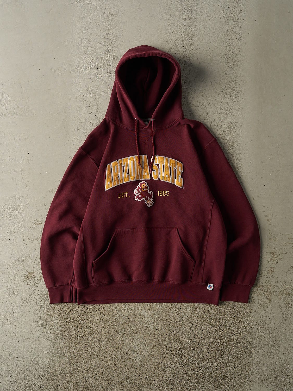 Vintage Y2K Burgundy Russell Athletic Arizona State University Hoodie (M/L)