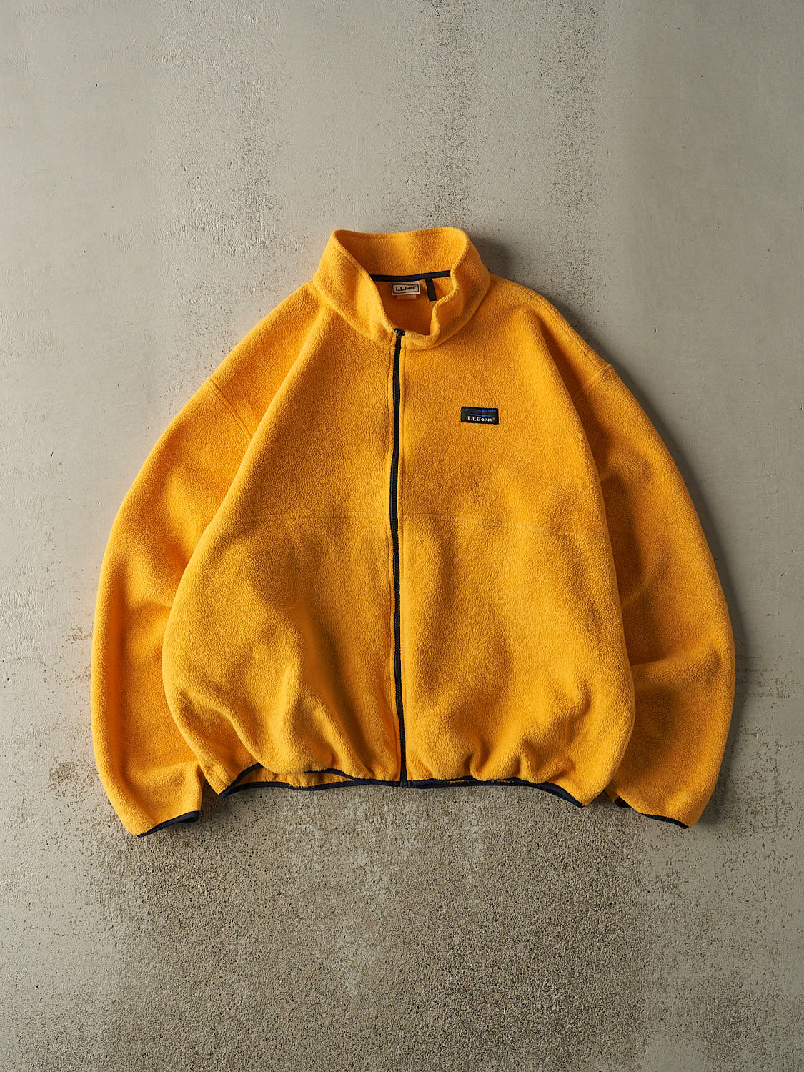 Vintage 90s Yellow LL Bean Zip Up Fleece Jacket (XL)