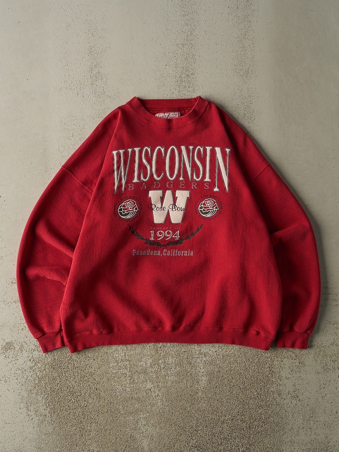 Vintage 94' Burgundy University of Wisconsin Badgers Rosebowl Crewneck (L/XL)