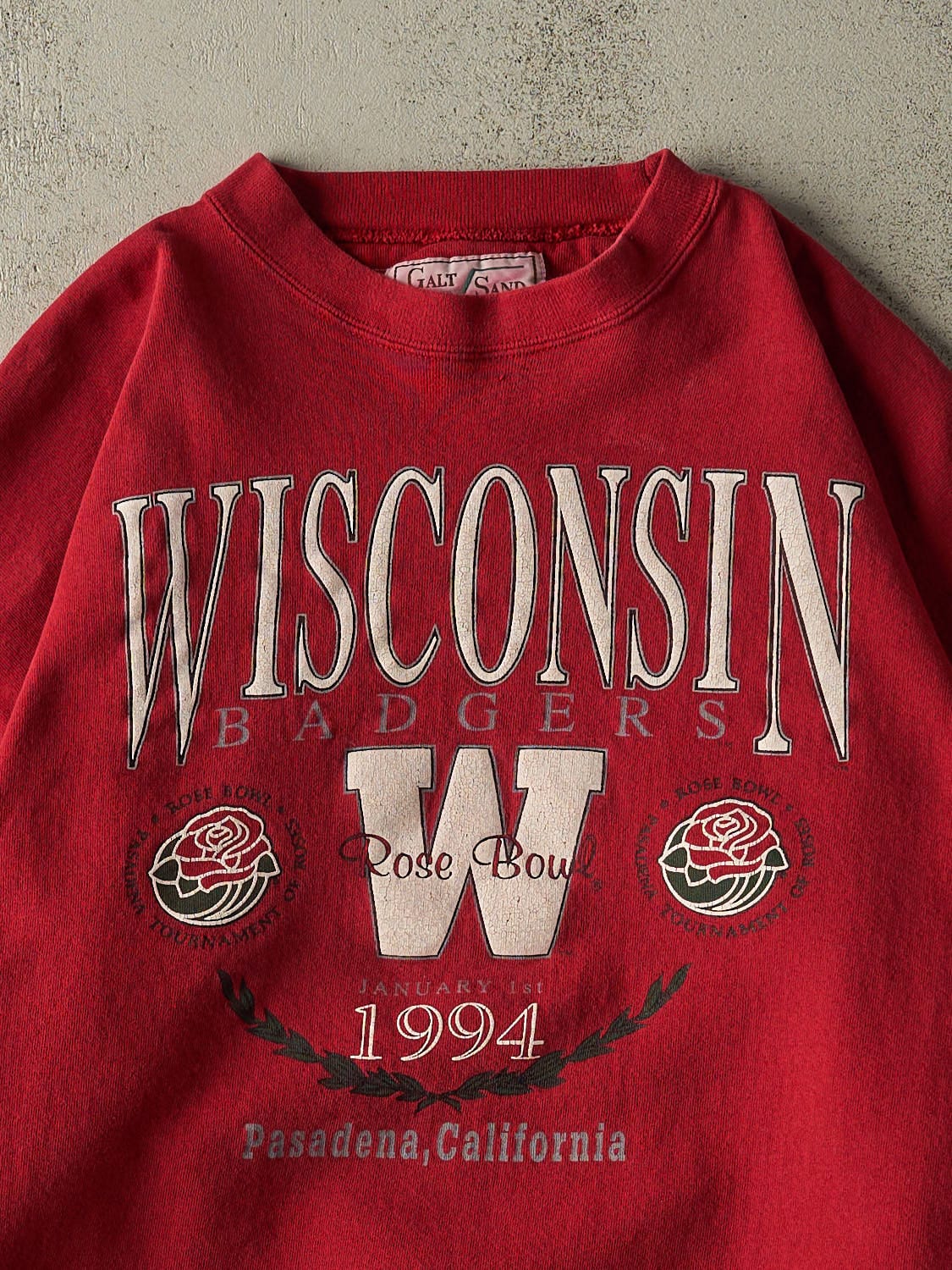 Vintage 94' Burgundy University of Wisconsin Badgers Rosebowl Crewneck (L/XL)
