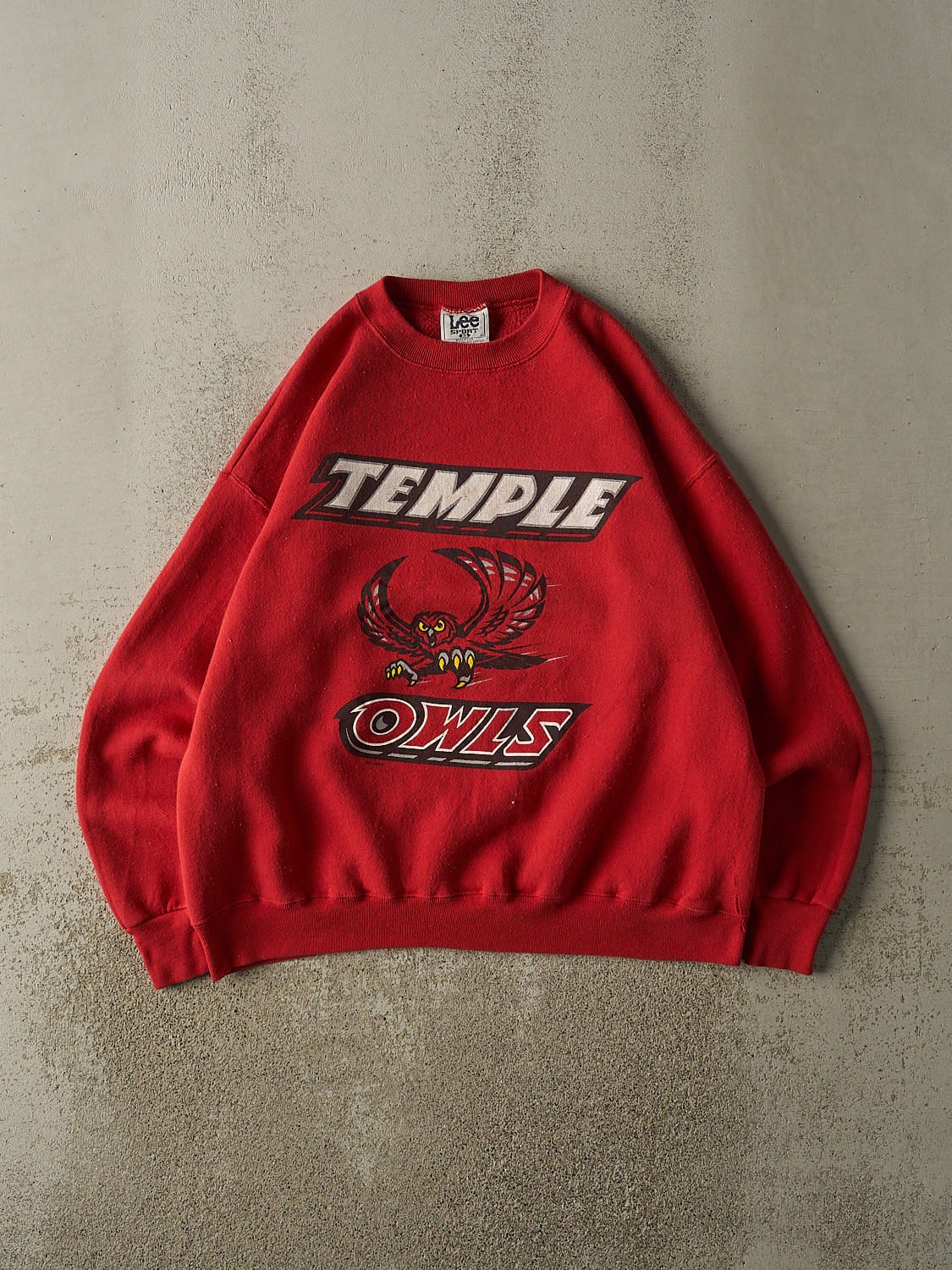 Vintage Y2K Red Temple University Owls Crewneck (L/XL)