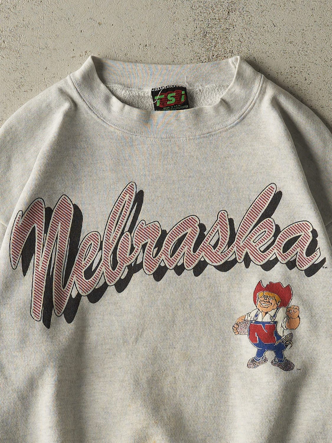 Vintage 80s Heather Grey University of Nebraska Crewneck (XS)