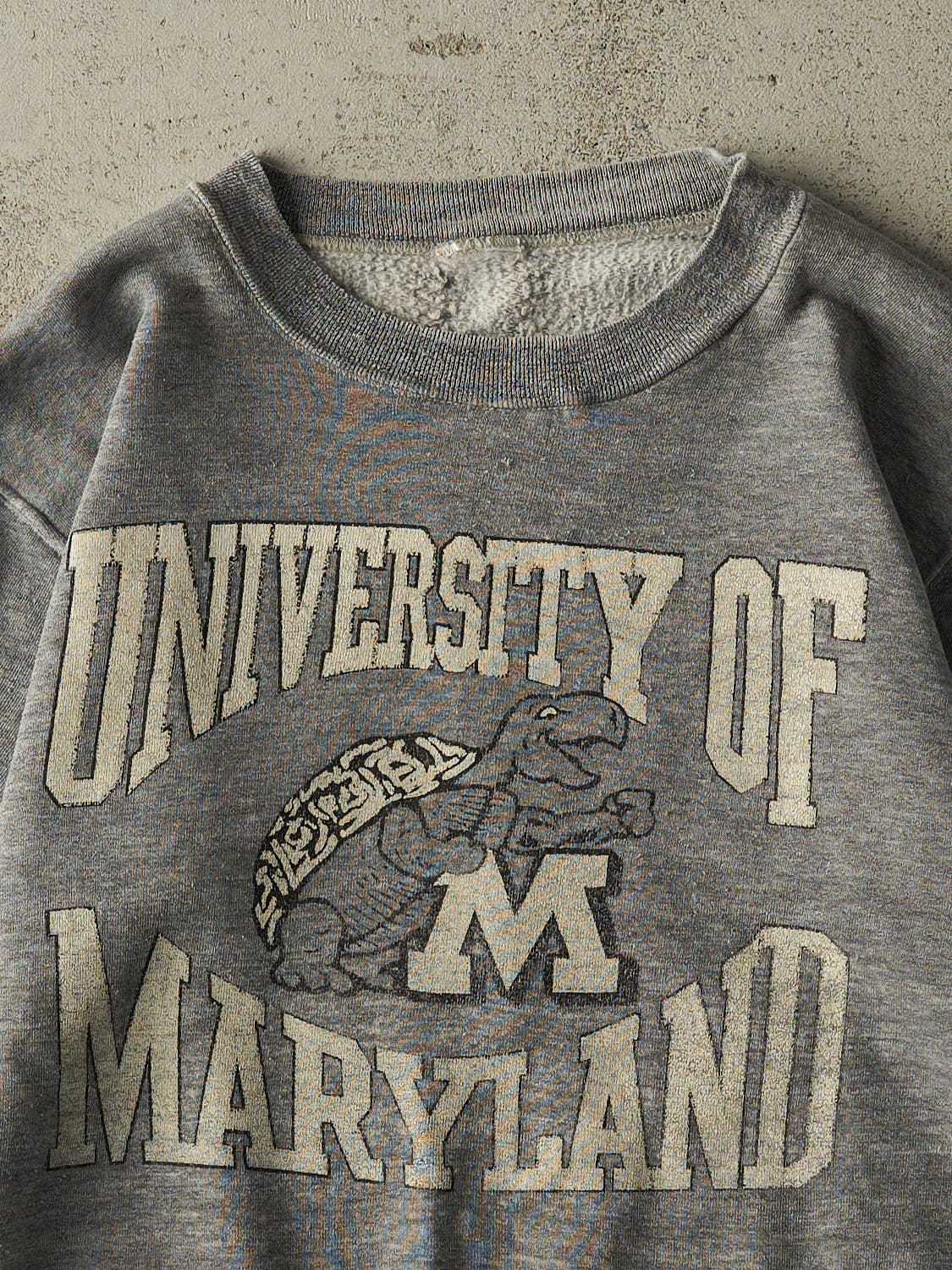 Vintage 80s Grey University of Maryland Crewneck (XS/S)