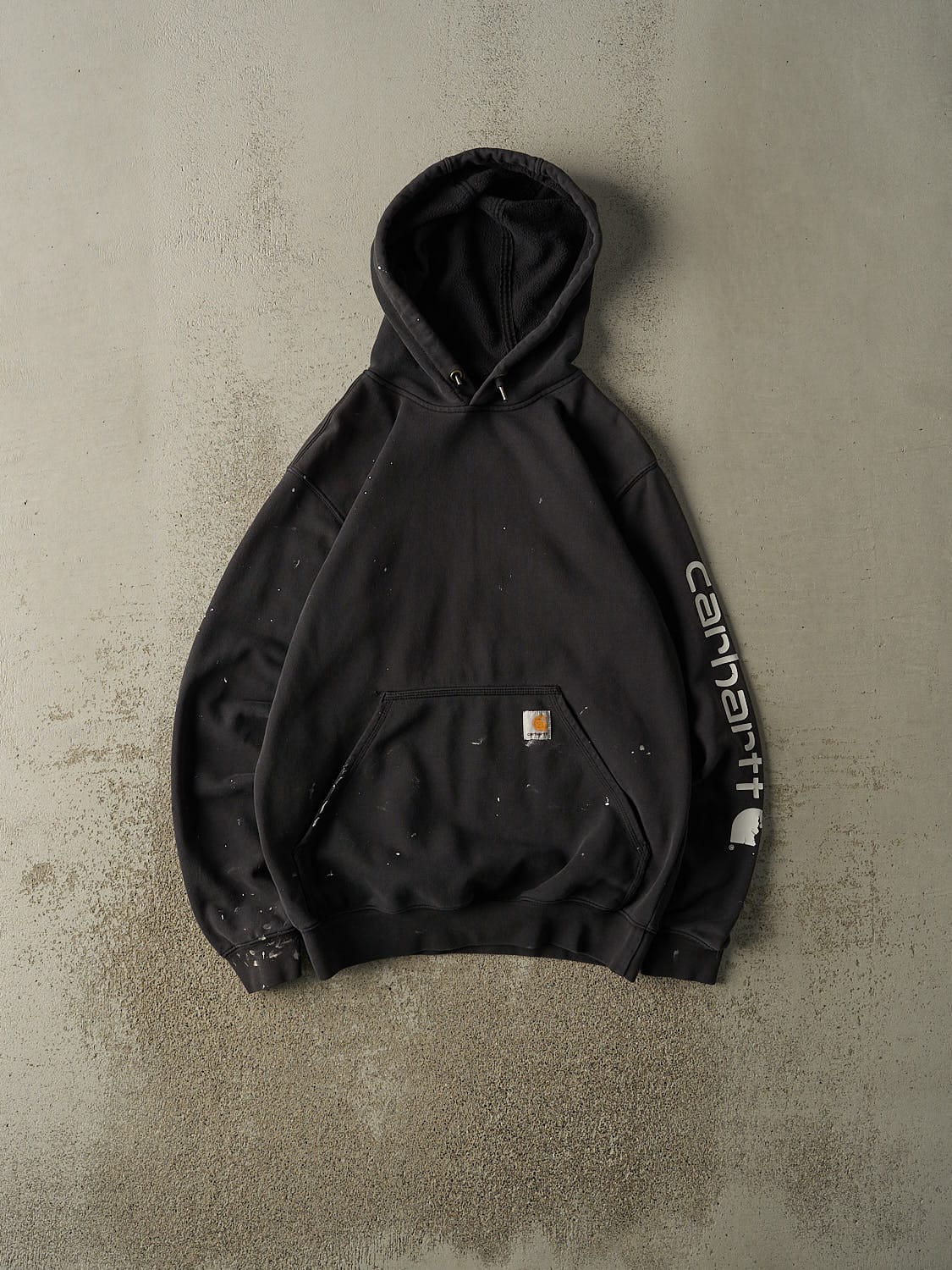 Vintage Y2K Faded Black Carhartt Hoodie (S/M)