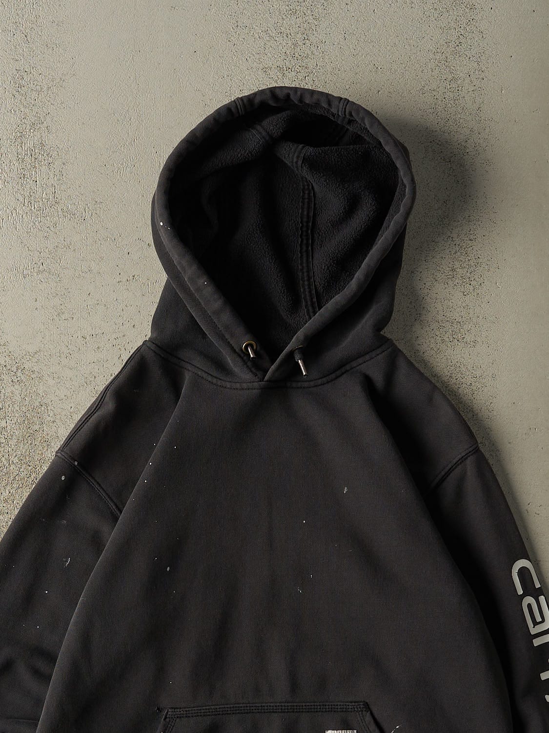 Vintage Y2K Faded Black Carhartt Hoodie (S/M)