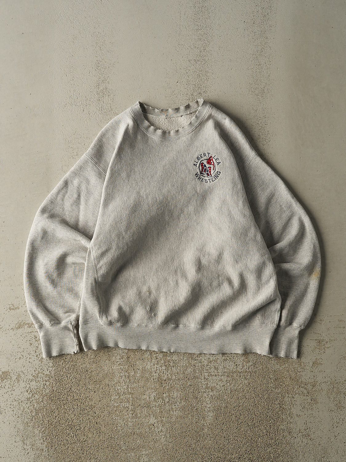 Vintage 80s Heather Grey Albert Lea Wrestling Crewneck (M/L)