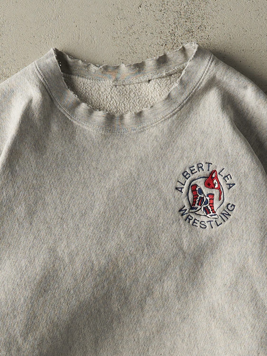 Vintage 80s Heather Grey Albert Lea Wrestling Crewneck (M/L)