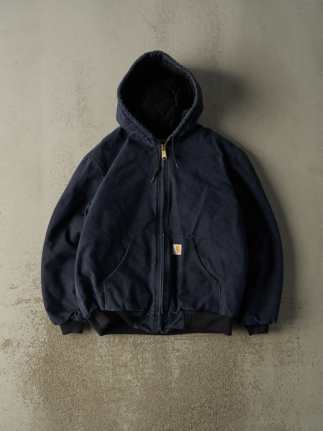 Vintage 90s Navy Blue Carhartt Hooded Active Jacket (M/L)