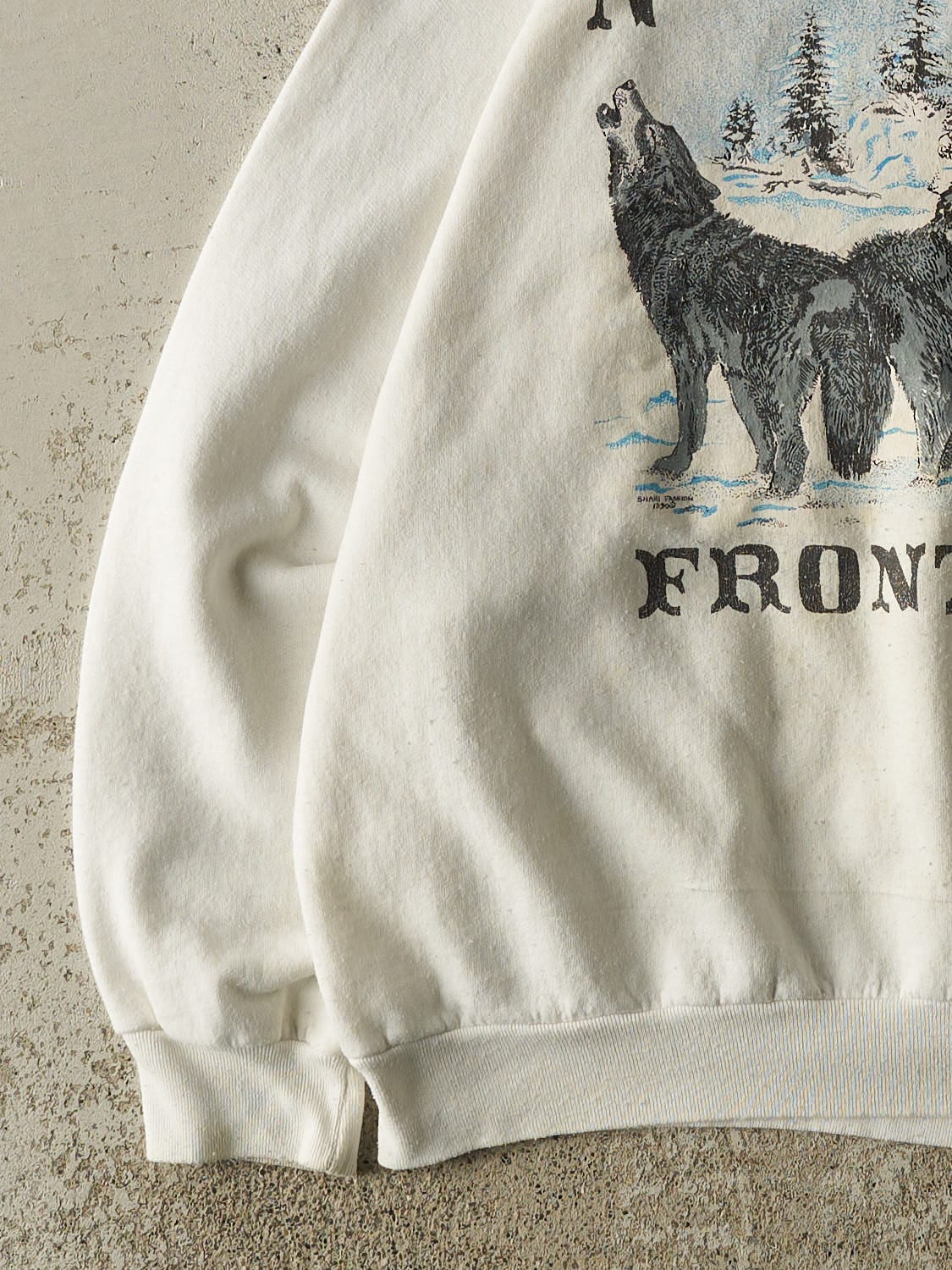 Vintage 80s White Northern Frontier Double Neck Crewneck (S/M)