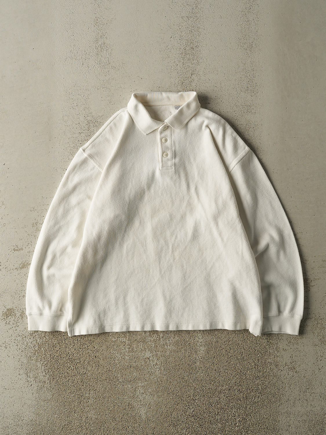 Vintage 90s White Northern Spirit Quarter Button Long Sleeve (M/L)