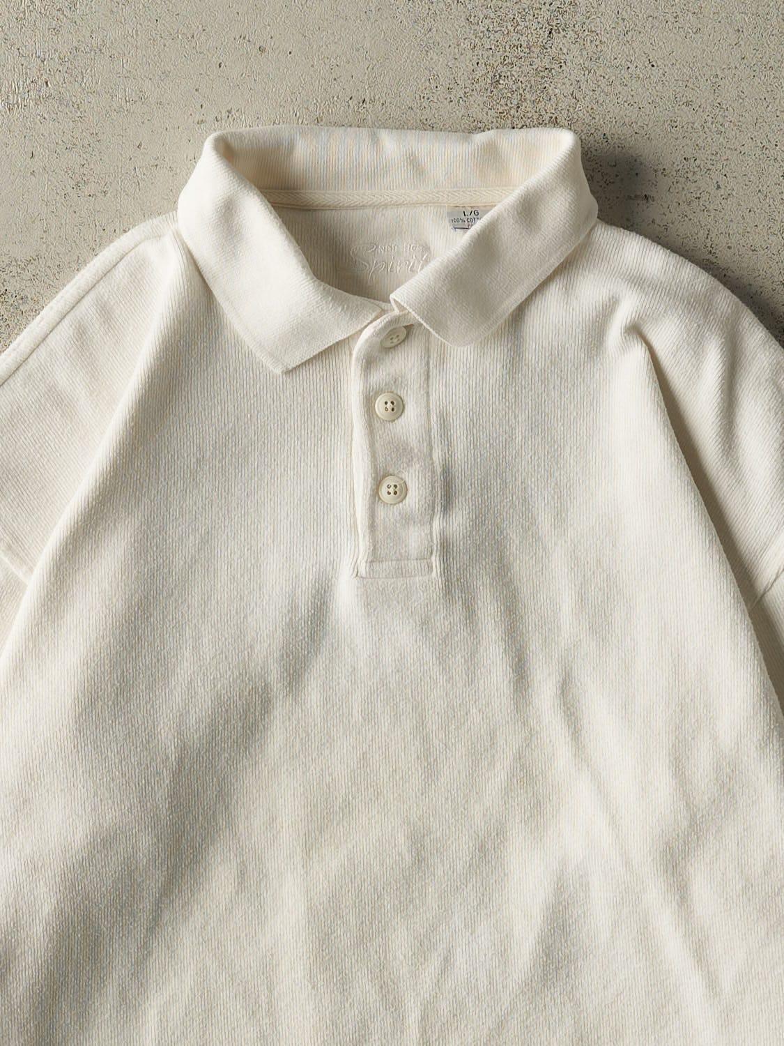 Vintage 90s White Northern Spirit Quarter Button Long Sleeve (M/L)