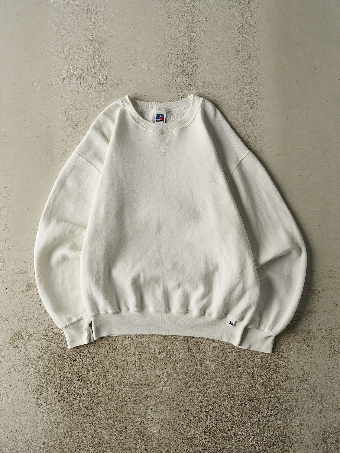 Vintage 90s White Russell Athletic Blank Crewneck (L)